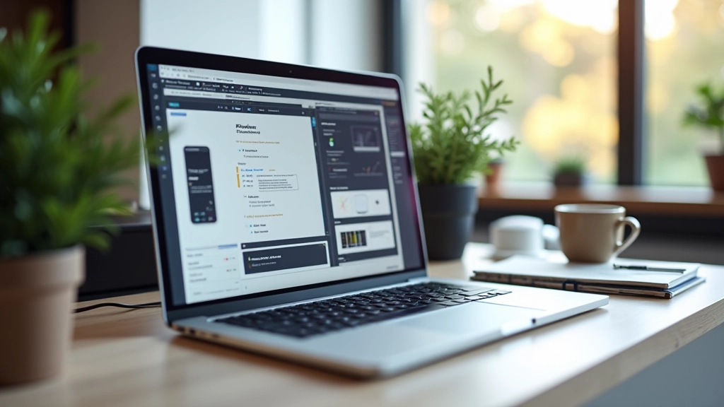 Close-up of design work showing Figma interface with UI components and design tools on computer screen